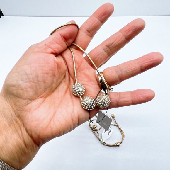 NWT Chicos Gold-Tone Convertible Necklace With Crystal Beaded Accents Adjustable - Picture 4 of 8